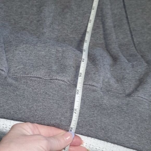 Enza Graphic Fall Graphics "Thankful" Sz XL Gray Unique Collared Hoodie w Pocket - Picture 5 of 7